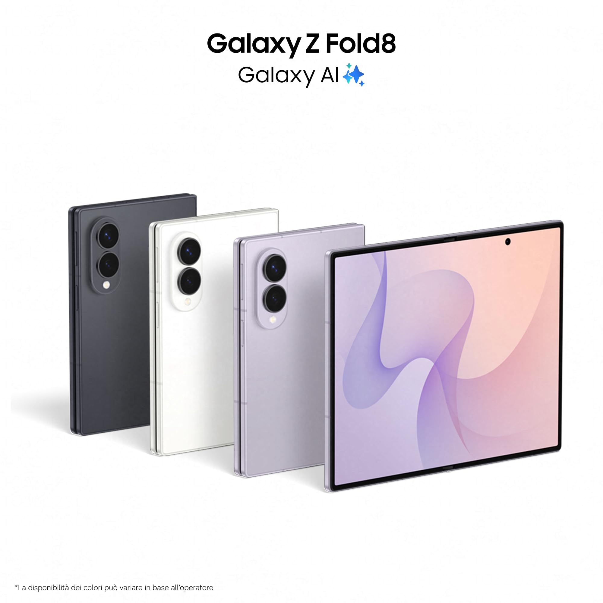 Samsung Galaxy Z Fold8, 1TB, Lavender [Versione Italiana] | Nuovo Formato, Rapporto Display Esterno 10:16 | Interno 4:3, Processore Potente, 4800 mAh, Camera 50MP, Assistente Foto