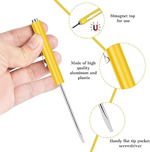 Miniatura 3 de 12 piezas de destornillador de bolsillo mini tapas y destornillador de bolsillo magnético con una sola cabeza de hoja para mecánico, electricista