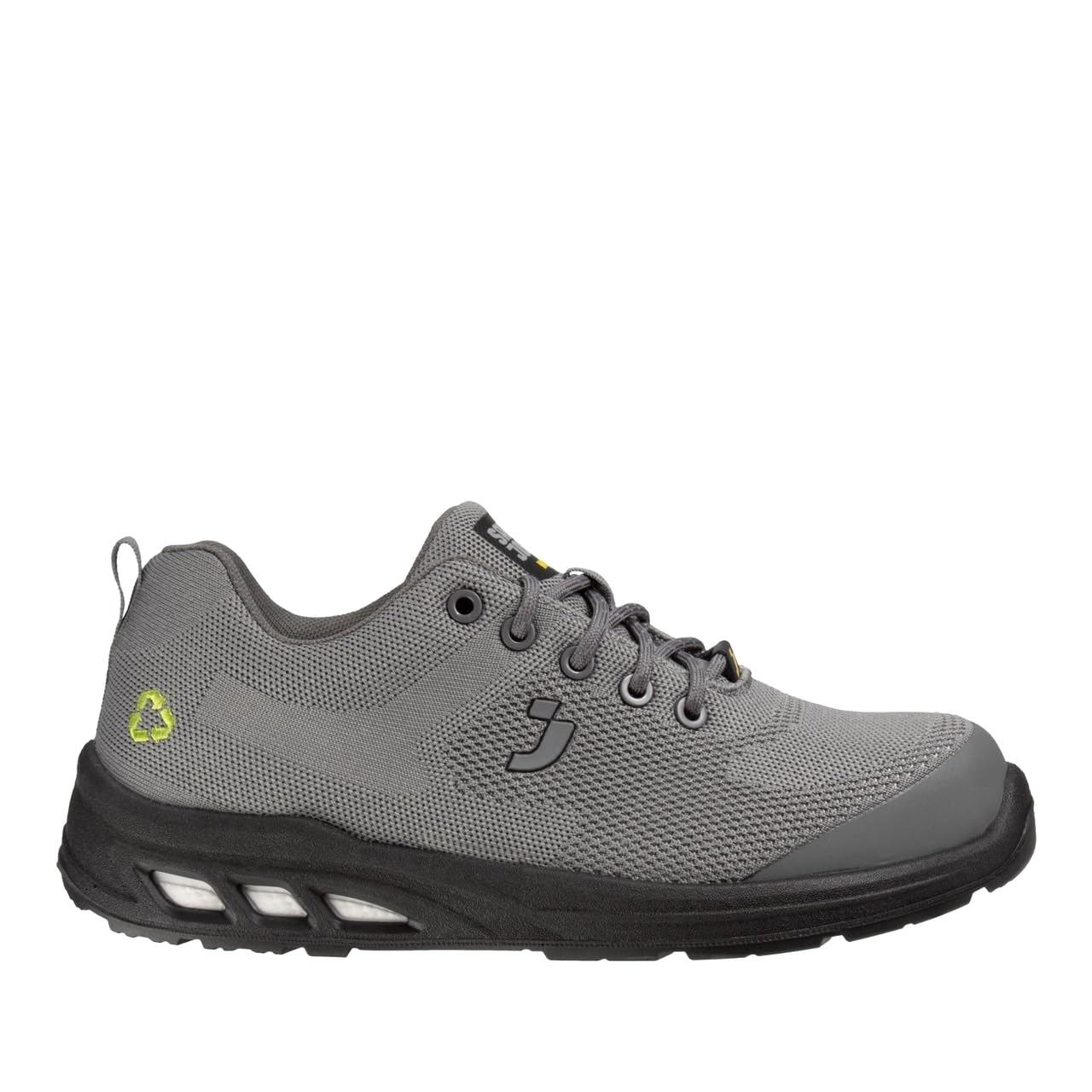 SAFETY JOGGER Obuwie ochronne ECOFITZ S1P - Buty robocze ze stalowym noskiem dla mężczyzn i kobiet, stalowa podeszwa środkowa z recyklingu, antypoślizgowe, Szary, 46 EU