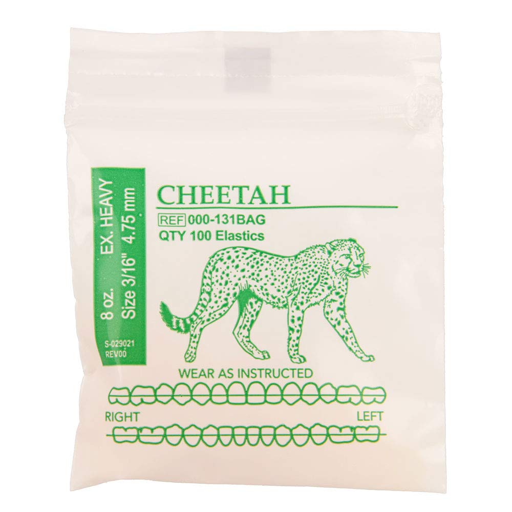 Buy American Orthodontics Elastics Wildlife Cheetah Extra Heavy 8 Oz 3 16 Size 100 Packs Per Box 10 000 Elastics Made In The Usa Precision Cutting Top Quality Latex Tubing Online In Indonesia B08nfhfzlj