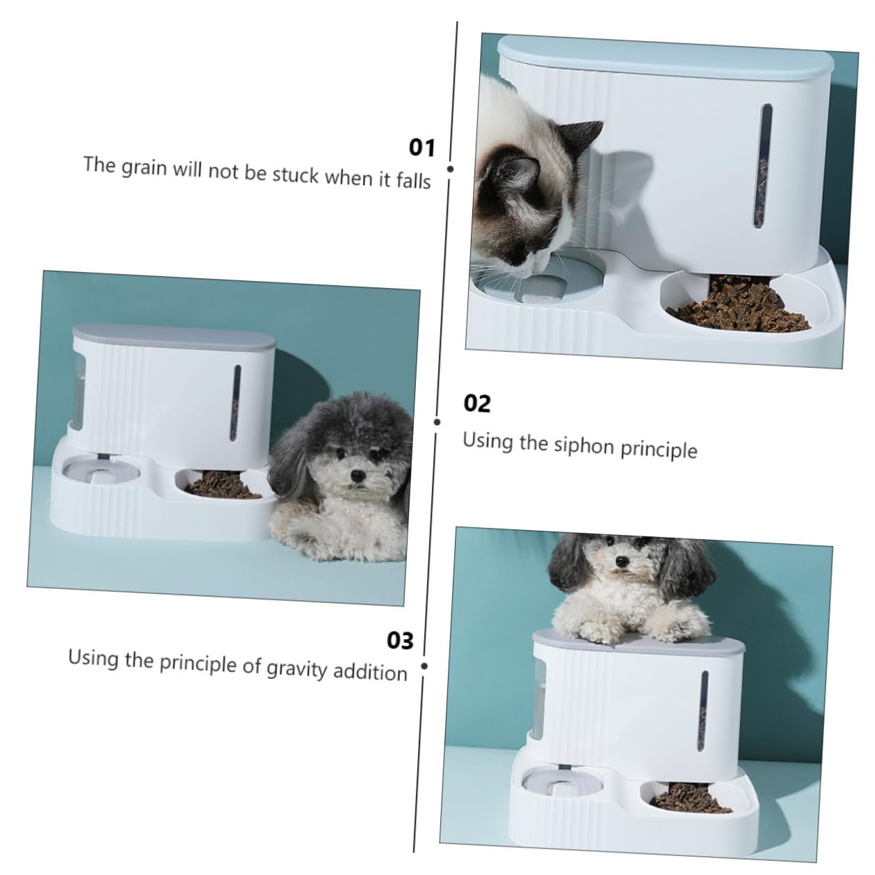 Distributeur Automatique d'eau et Croquettes pour Chat, 3l 0, 85l