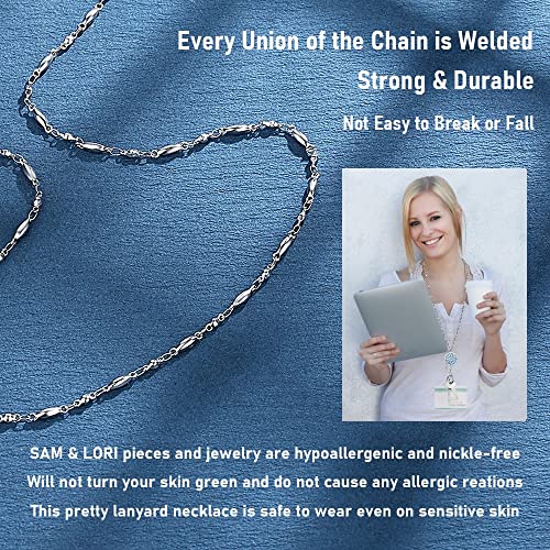 Teacher Lanyards For Id Badges And Keys Women Cute Lanyard Employee Appreciation Gifts Keychain Badge Holder Necklace Pretty Gift Nurse Personalized Fancy Retractable Lanyards Strong Stainless Steel #TOP4