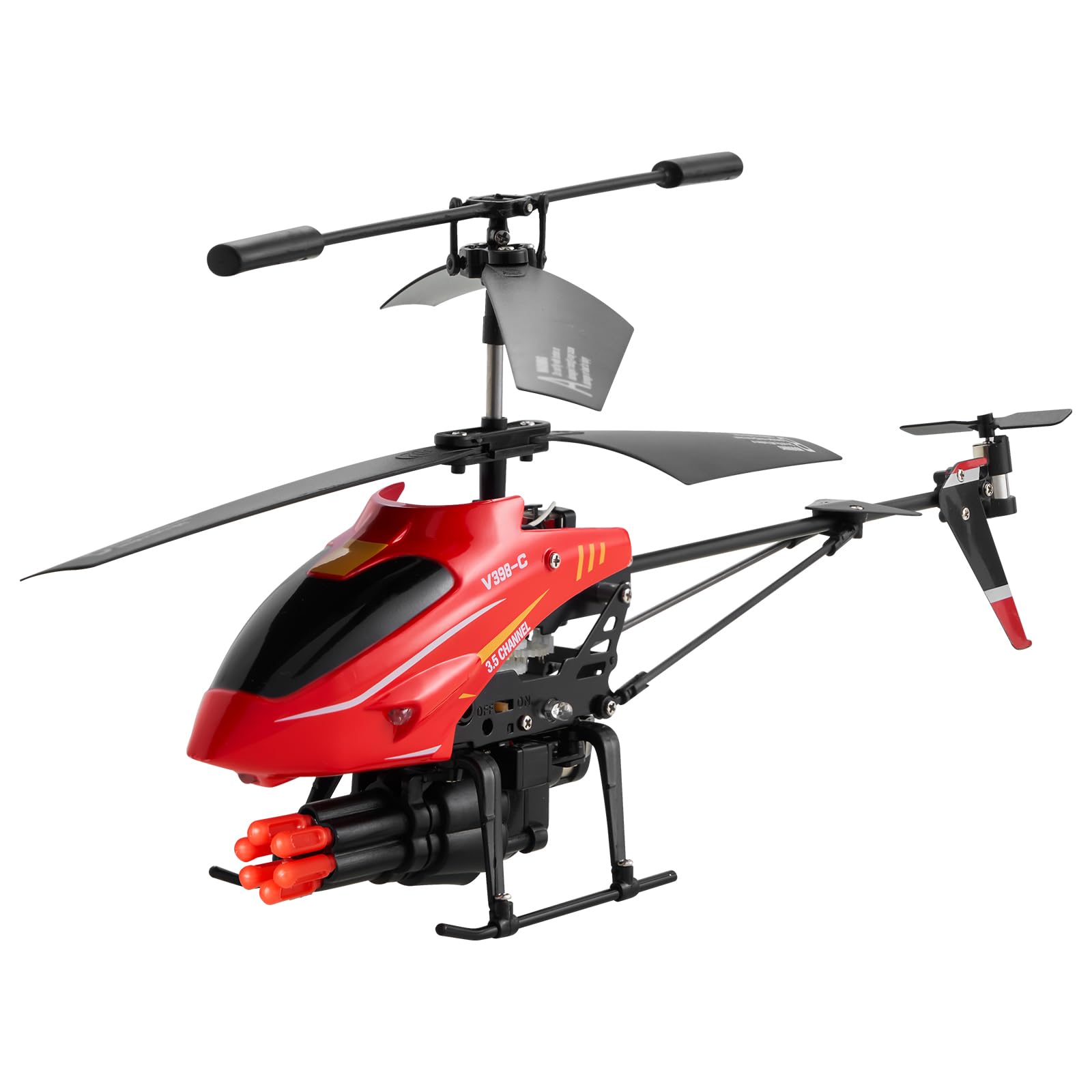 VEVOR Helicóptero de Control Remoto de 2,4 GHz 3,5 Canales con Modo de Disparo, Retención de Altitud Despegue/Aterrizaje con una Sola Tecla y Luces LED Juguete para Niños Mayores de 14 Años