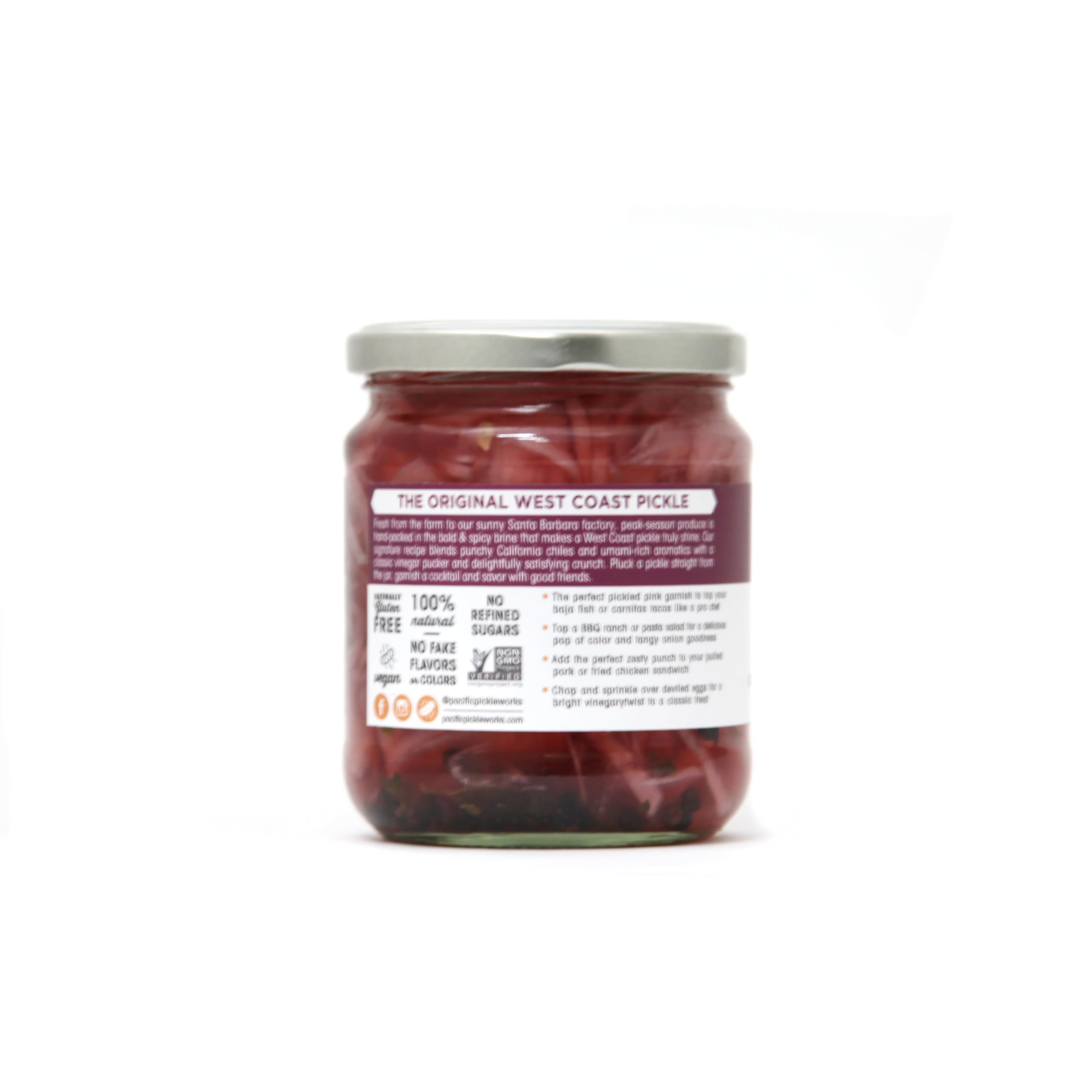 Pacific Pickle Works, Pickled in Pink - Pickled Sliced Red Onions, 16 Fl Oz (Pack of 2)