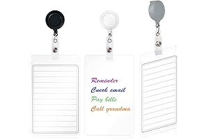 3 Pieces Nifty Dry Erase Lanyard, Erasable Notepad with Badge Reel or Clip
