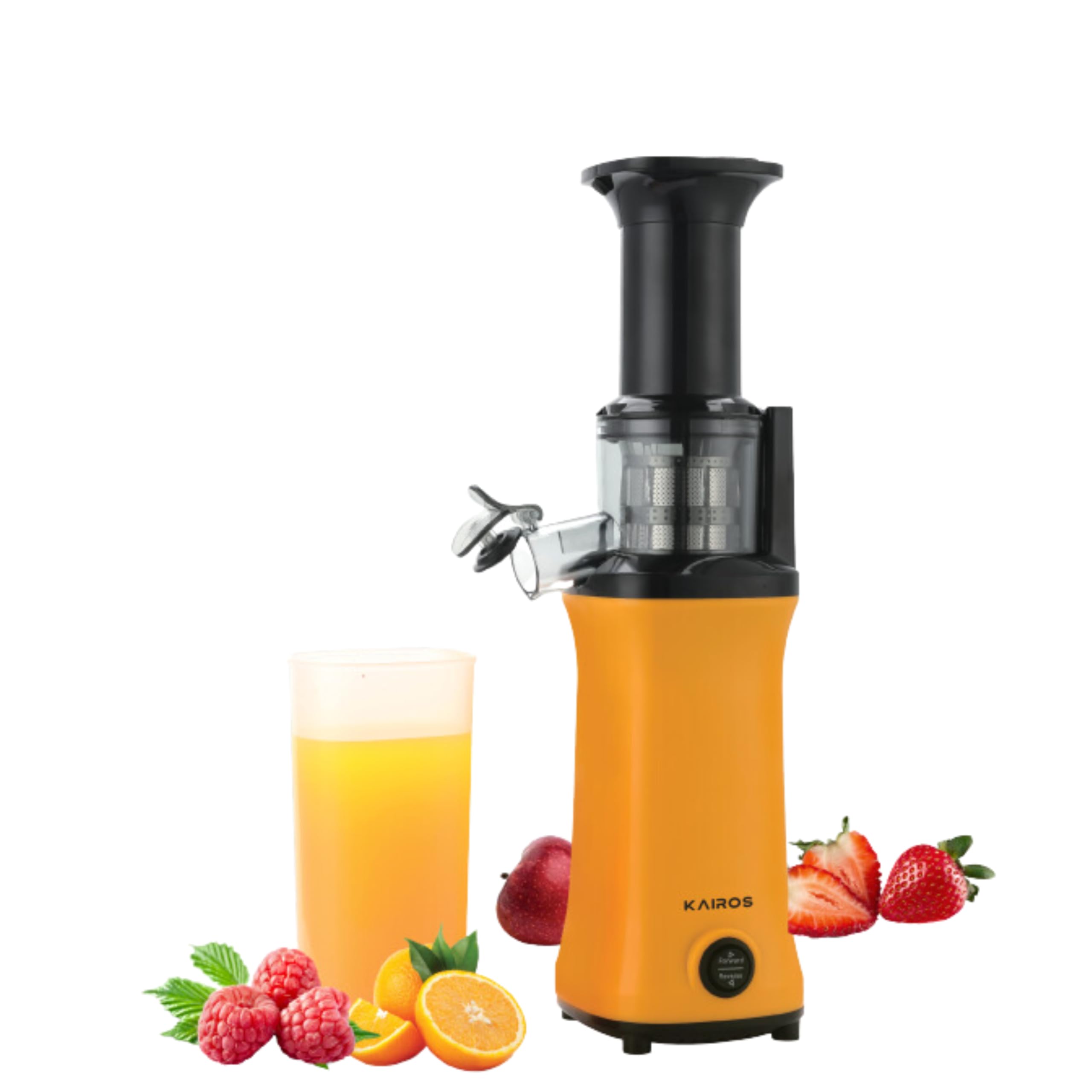 KAIROS Juicer Mixer Pro, Small Slow Juicer Cold Press Juicer machine With Upgrade Easy Clean Juicer Filter, Higher Juice Yield,120W Motor,1 Juice Cup 1 Brush for Family Daily Use (Yellow)-image-14