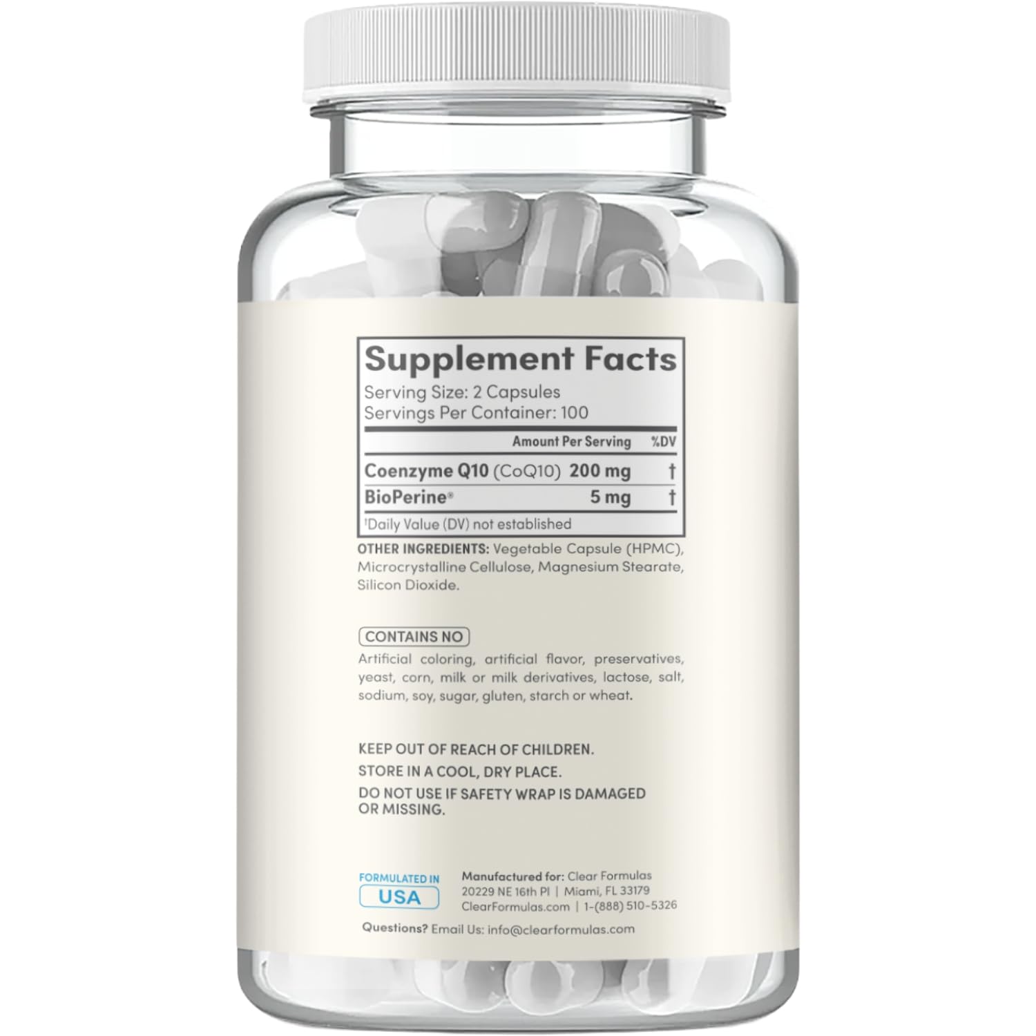 CoQ10 200mg with BioPerine - Enhanced Absorption Coenzyme Q10 200mg Potent Antioxidant for Heart Energy and Aging Support - High Stability CoQ10 Ubiquinone Caps - Made in a cGMP US Lab (100 Servings) — Amazon image 8
