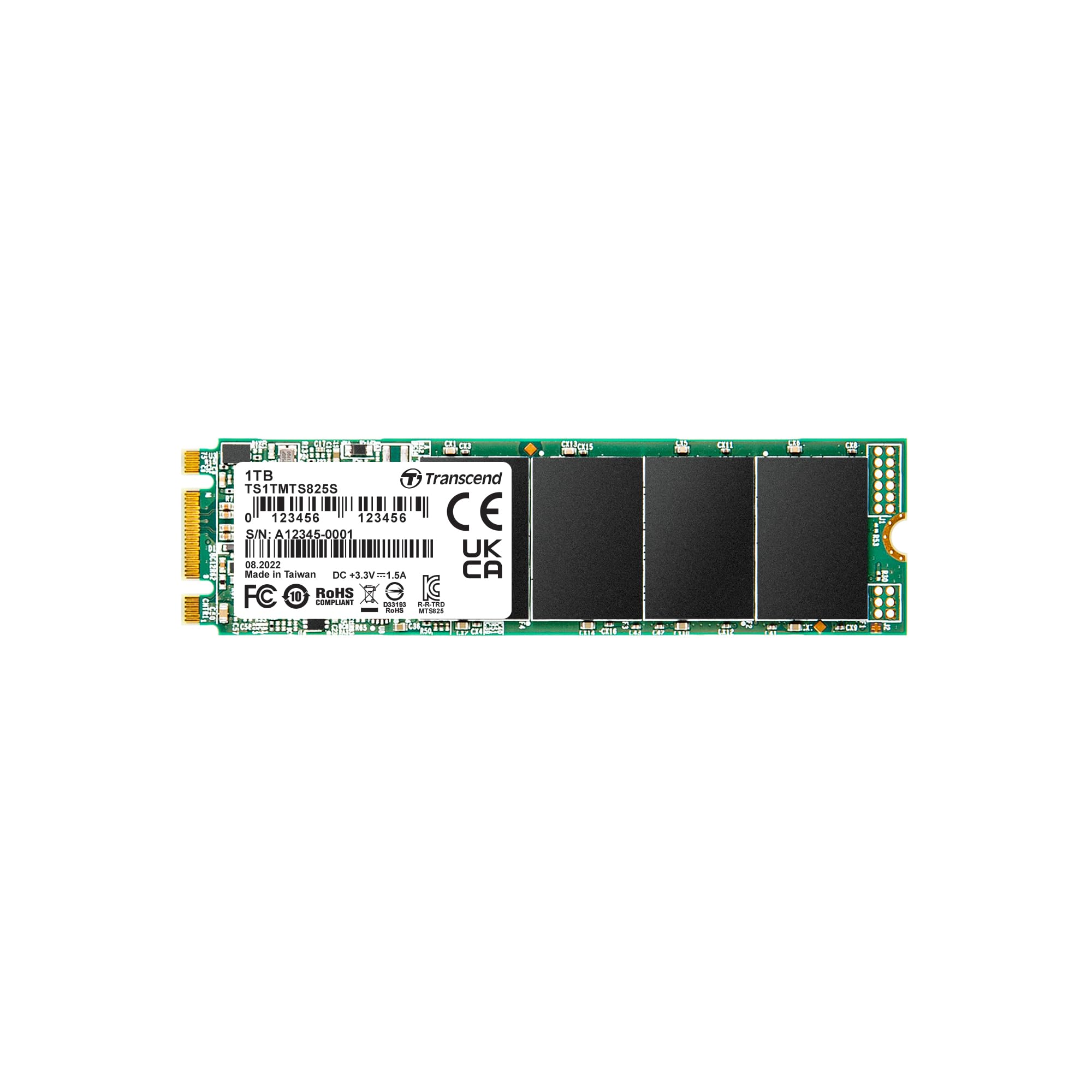 Transcend MTS825S 1TB SATA III 6Gb/s SSD, Read/Write up to 550/500 MB/s with 3D Nand Flash TS1TMTS825S
