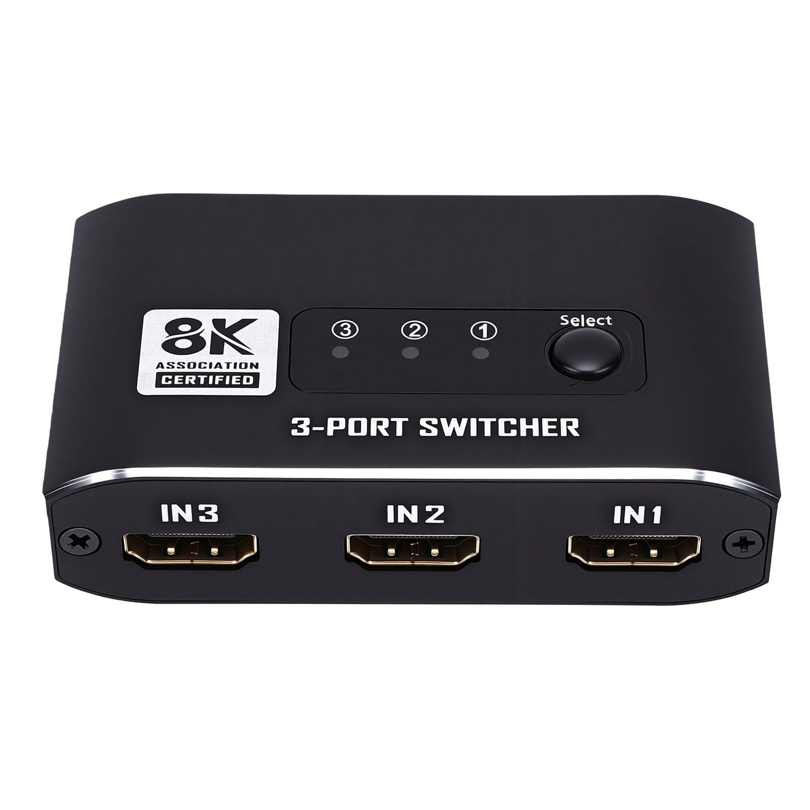 Fockety HDMI 2.1, 4K 120Hz 8K 60Hz Selettore Immagine Video 3 in 1 Uscita, Interfaccia Multimediale Switcher HDMI Splitter Hub per Console di Gioco TV