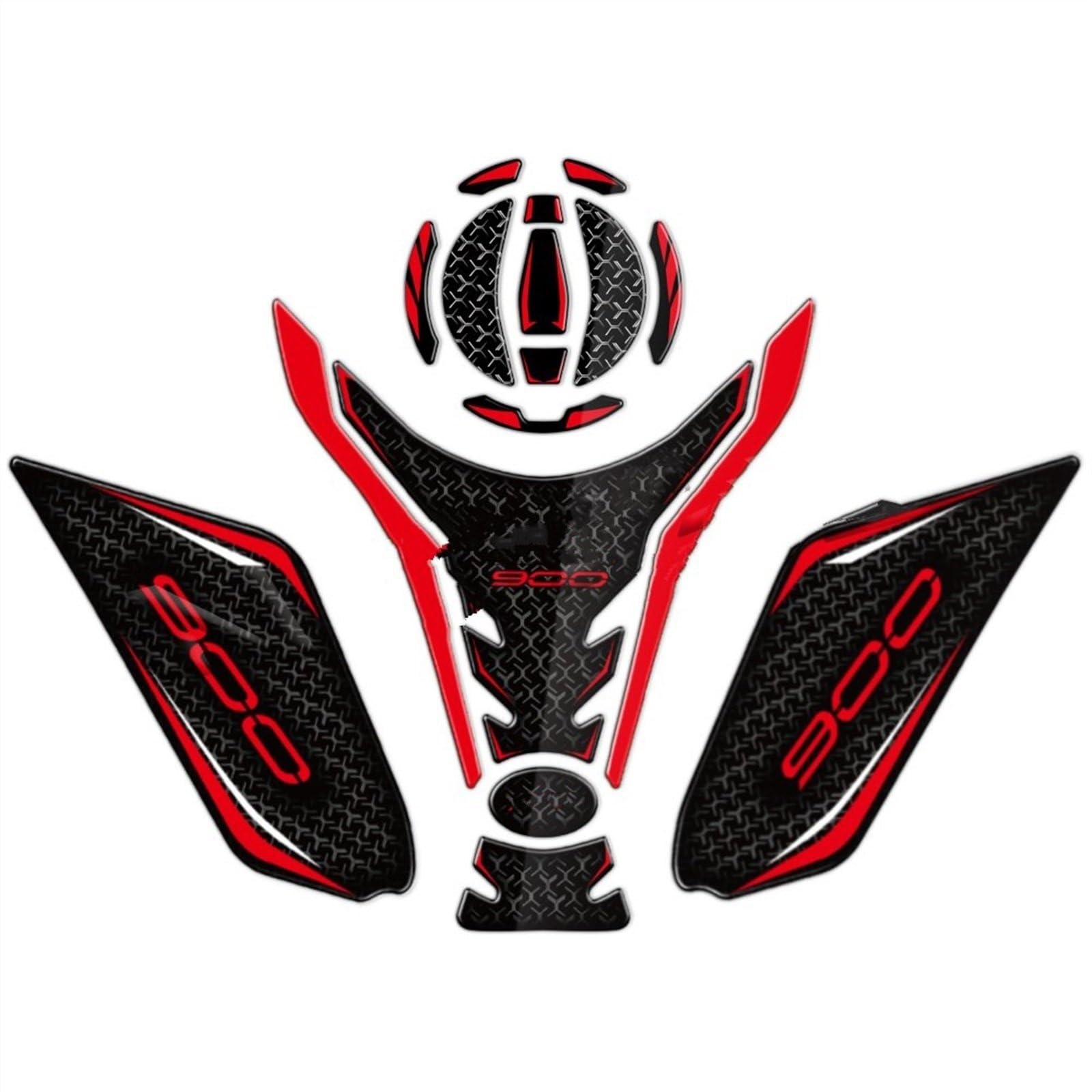 Ysdsls Color9 Motorcycle Protector Racing Tankpad Sticker Fuel Tank Side Pad Fishbone Decals For Kawasaki For Z900 2017-2023(Color9)