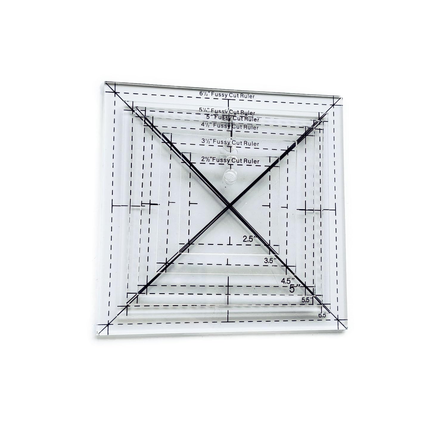 6Pcs Acrylic Fussy Cut Ruler Set