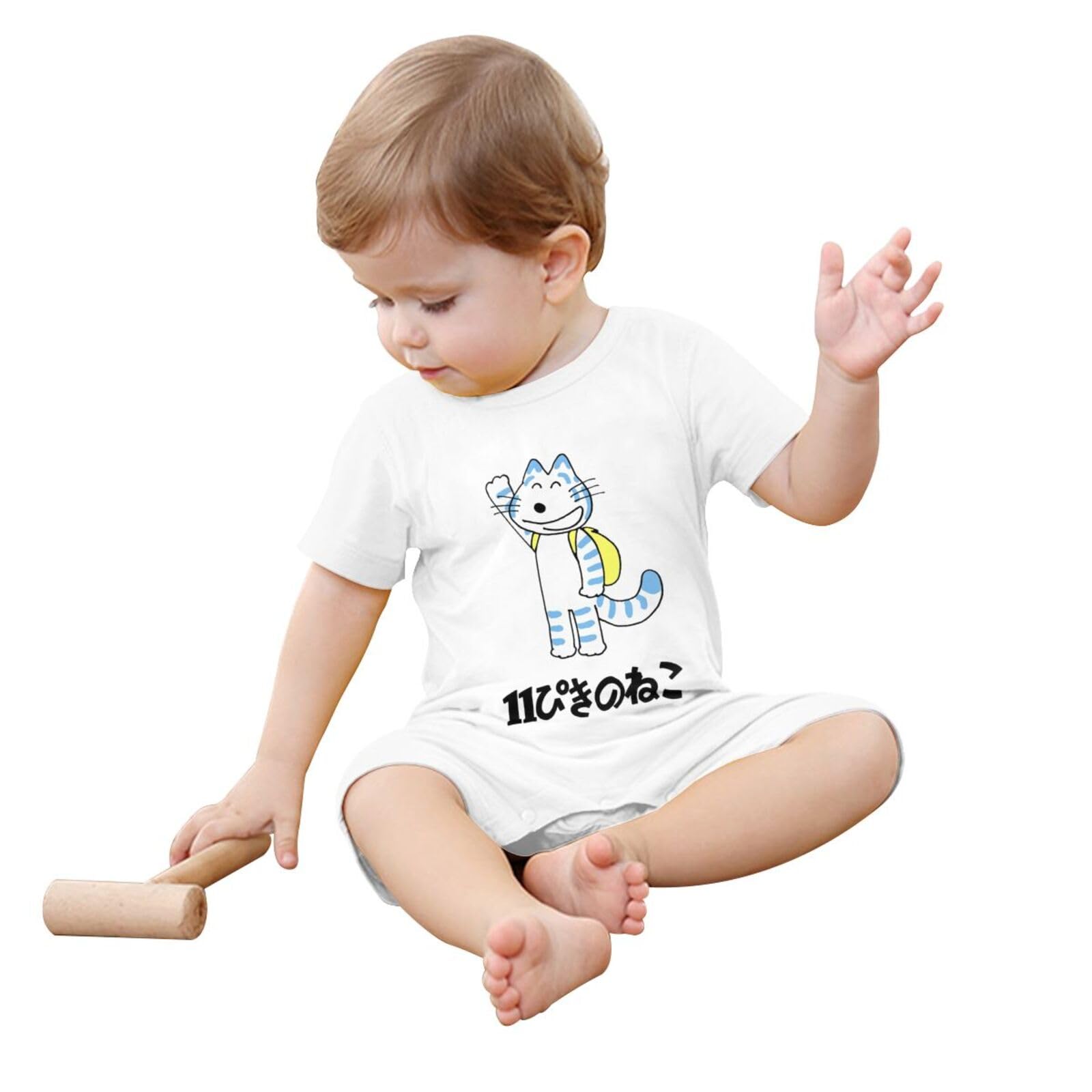 Amazon.co.jp: 11ぴきのねこ ロンパース 半袖 ベビー服 綿100