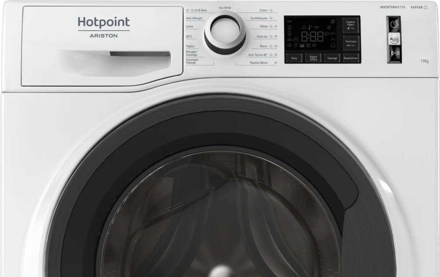 Hotpoint - NWB11489WMVAFR Lave-linge Hublot Pose Libre - Capacité 11 kg - Chargement Frontal, 1400 tr/min - ActiveCare, Steam Pack, Anti-Allergie - Classe Énergétique A - Blanc