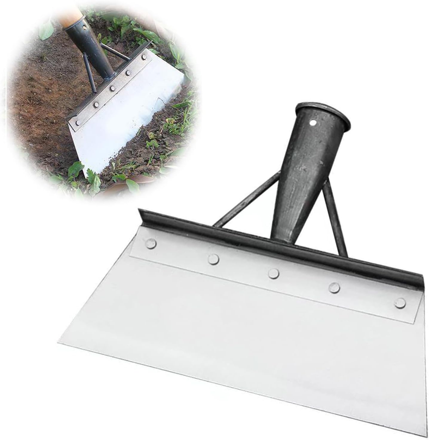 QWORK Reinigungsschaufel Aus Manganstahl - Robust Für Garten & Landwirtschaft