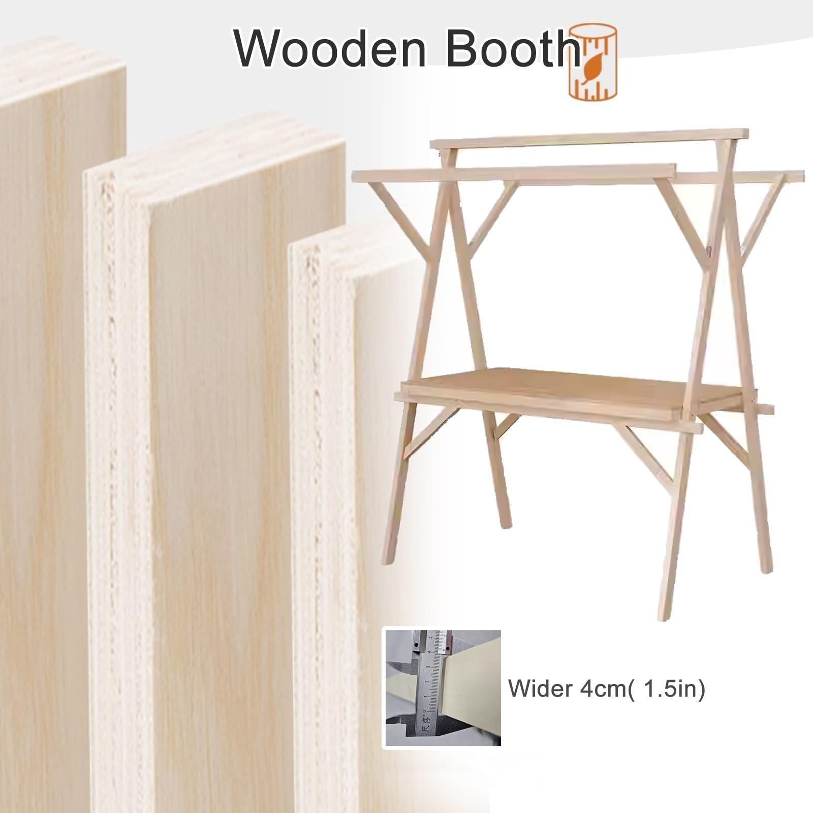 Mobiler Marktstand Verkaufsstand Mit Vordach, Stände Für Wochenmärkte, Festivals Und Strände, Süßigkeitenstand Auf Rädern Für Partys, Holzkiosk(Blue,150cm/59in)