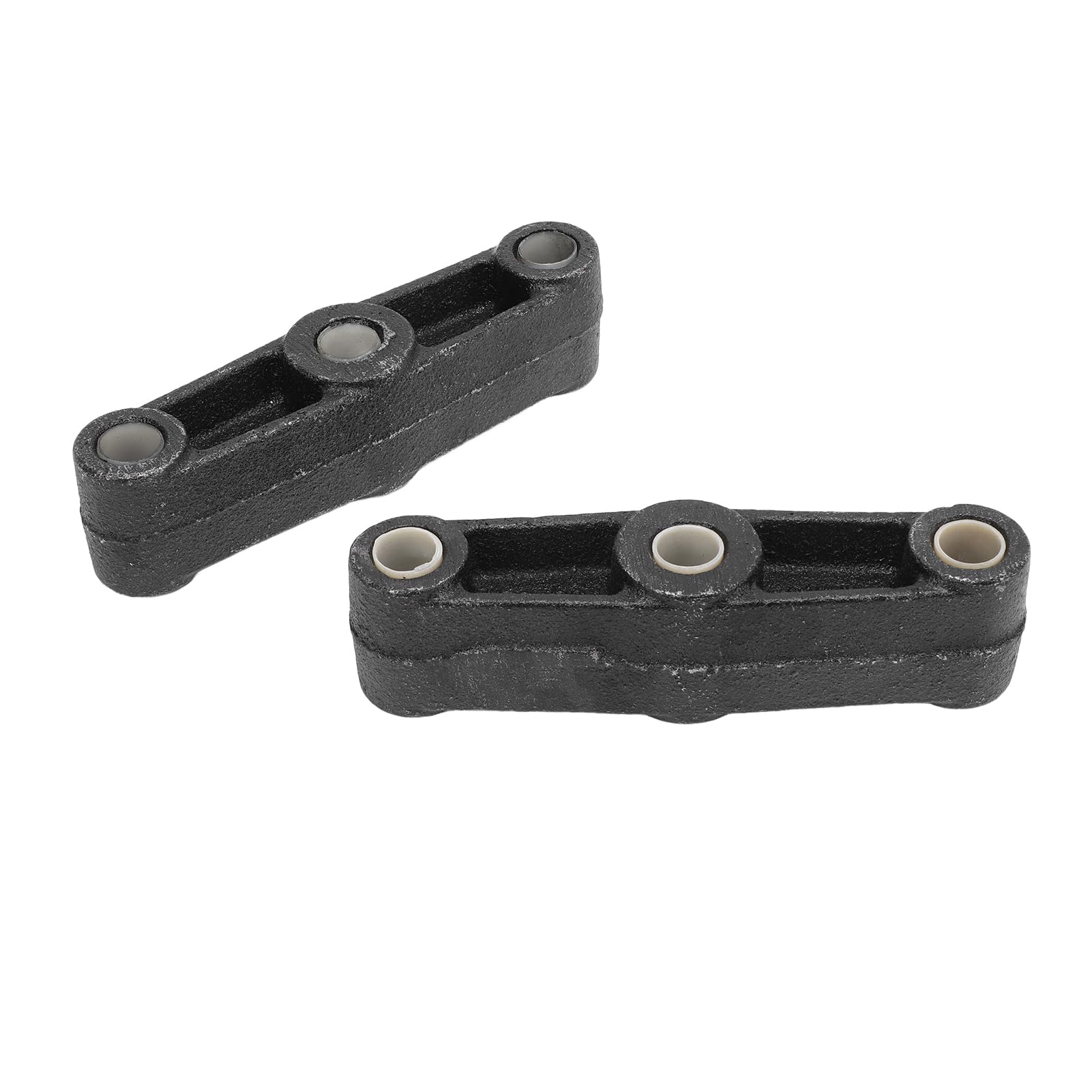 2 Stück 5 1/2 Zoll Gerade Blattfeder-Ausgleichsstange, Robustes Gusseisen EQ R2 Aufhängungsteil für Mehrachsige Anhänger, Doppelösen-Blattfedern, Schwarzes Finish