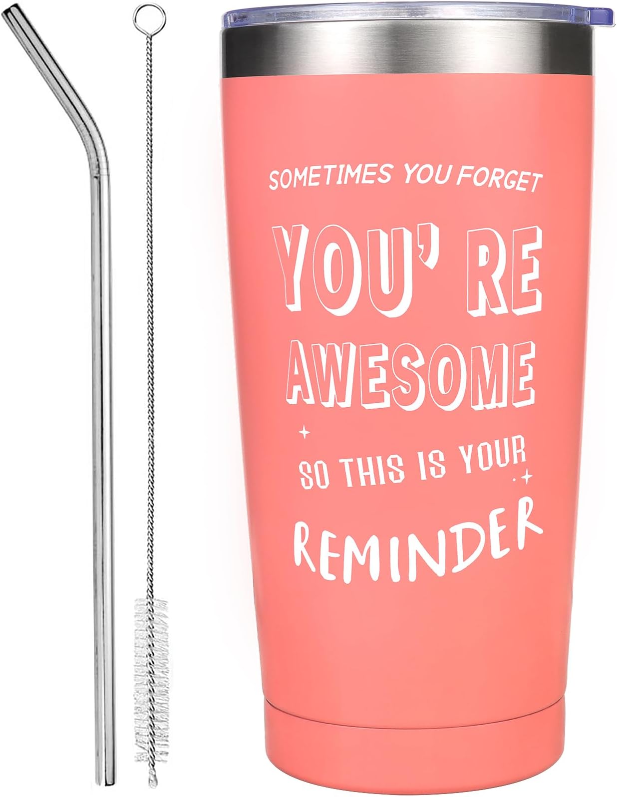 Friendship Best Friend Thank You Gifts for Women Bestie Her Coworker You are Awesome Personalised Inspirational Birthday Christmas Gifts Presents Idea for Women Tumbler with Straw and Lid Travel Mug