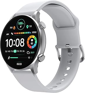 CISIYOO Smart Watch (Answer/Call) 1.43 Inch HD Touch Screen Activity Tracker with Heart Rate, Blood Pressure, Blood Oxygen, Sleep Monitor, 105 Sports Modes, IP68 Waterproof Smart Watch(Silver)