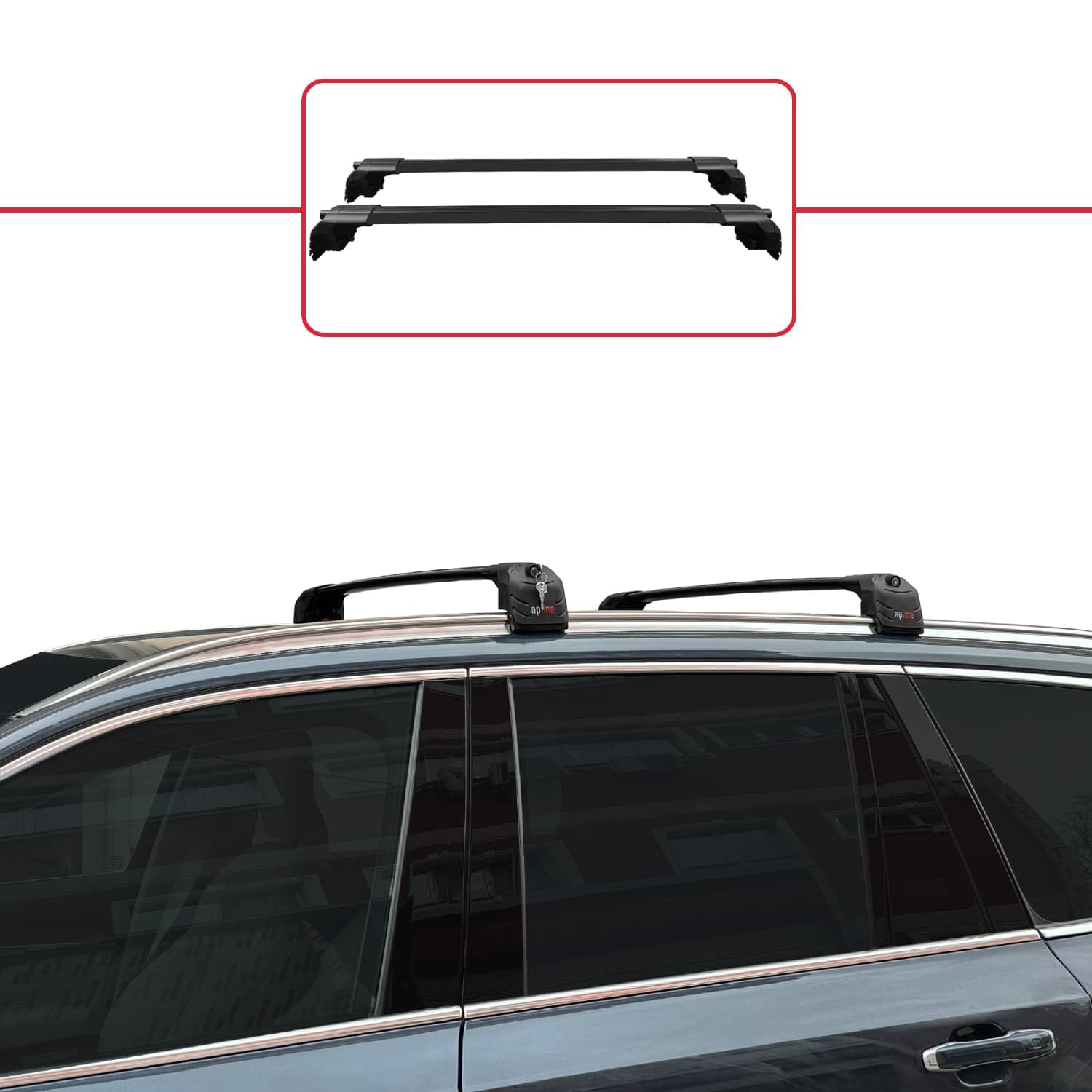 Kompatibel mit Volvo XC90 II 2015-2026 ACE-2 Modell Relingträger Dachträger Auto Gepäckträger Schwarz Aluminium 2 Stangen