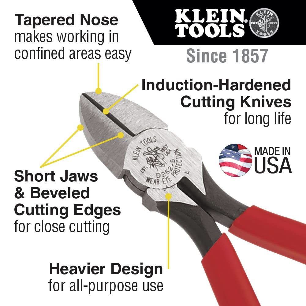 Klein D252-6 Pinze Diag-cut, 15,2 cm
