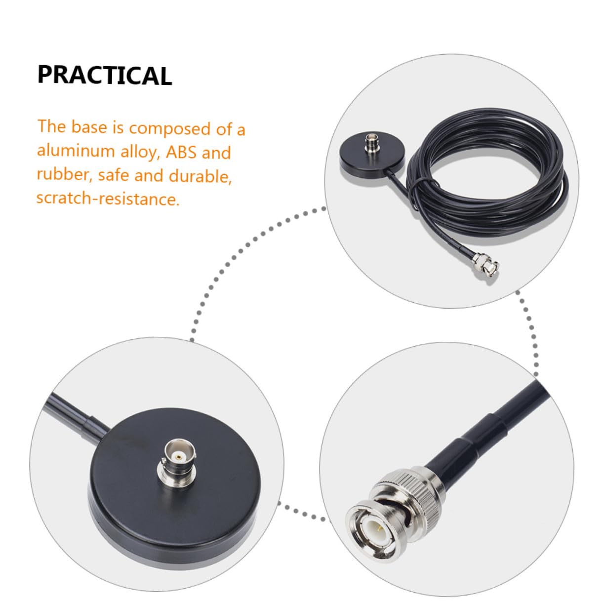 5 Base Metros Cable para Antena de Magnética con Coche