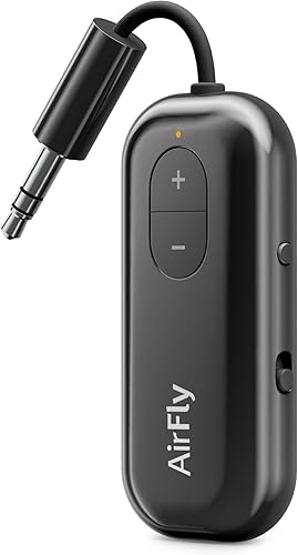 Miniatura 13 de AirFly Pro 2 Deluxe - Adaptador Bluetooth para avión, conecta 2 AirPods o auriculares inalámbricos - Transmisor/receptor Bluetooth AUX de 3.5mm