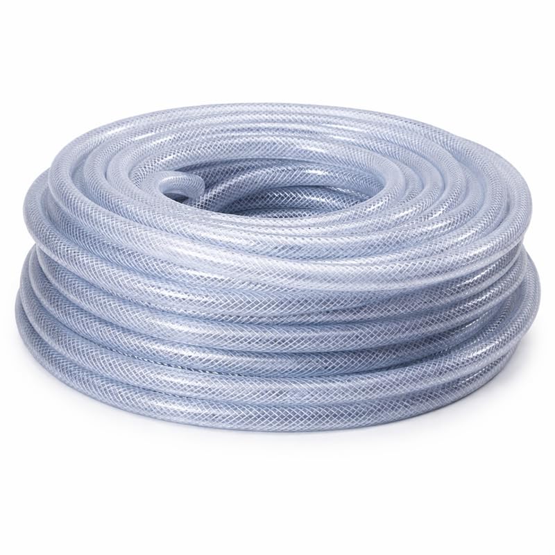 Image of LUVBATH 3 Layer Braided Heavy Duty Garden Hose Pipe|0.5 Inch (Diameter),20 Meter L|Flexible PVC Water Pipe for Gardening, Car Wash, Balcony & Floor Cleaning|Durable Leakproof Hose (65.6 Feet, Grey)