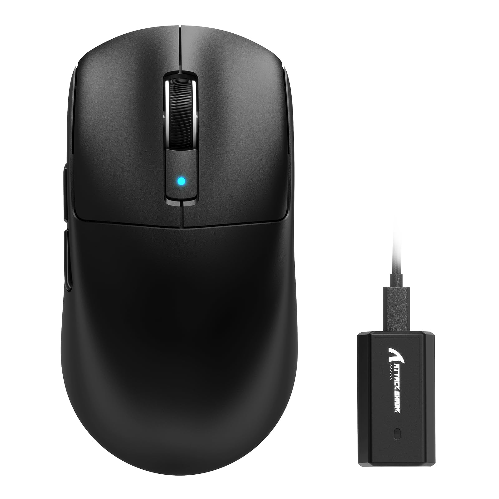ATTACK SHARK R6 Kabellose 8-kHz-Gaming-Maus, SUPERLEICHT 39 g, Nordic 52840 MCU, PixArt PAW3950MAX Gaming-Sensor, BT/2,4 G/Kabelgebunden, 6 einstellbare DPI bis zu 42000, 250 mAh Akku, PC/Mac(Schwarz)