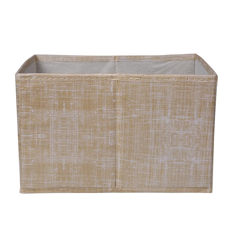 MINISONon Woven Fabric Foldable Storage Boxes for Clothes Wardrobe Organizer Solid Color Series Storage Box Multipurpose Organizer for Clothes Stylish Storage Box for Toys and Home Sundries (L)
