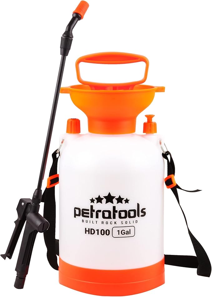 PetraTools 1 Gallon Garden Sprayer, Hand Pump Sprayer