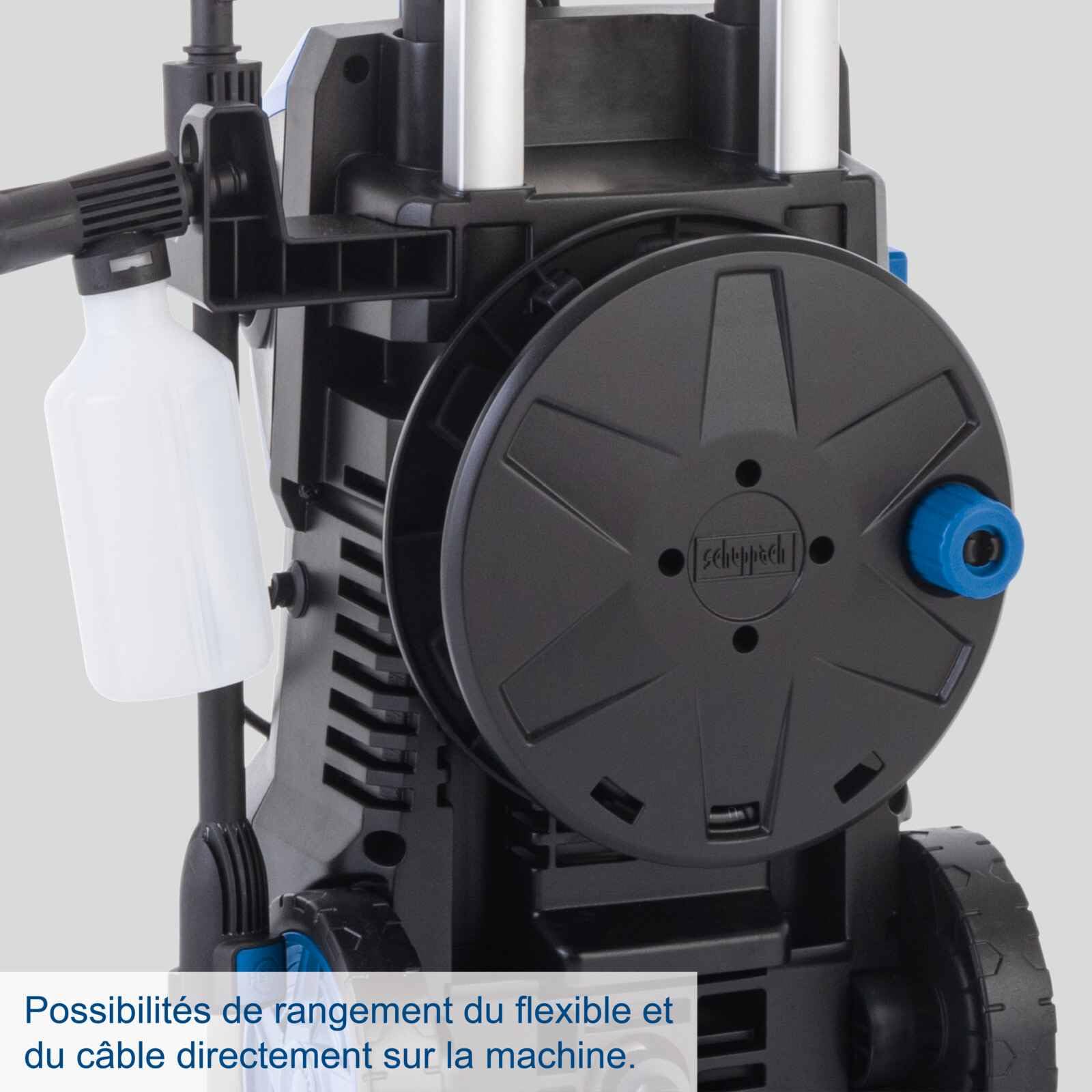 Scheppach Nettoyeur Haute Pression SHD150-1800W - Accessoires Inclus | Accessoires Inclus | système Quick-Connect et Fonction d'aspiration | Longueur du Tuyau/câble 5m