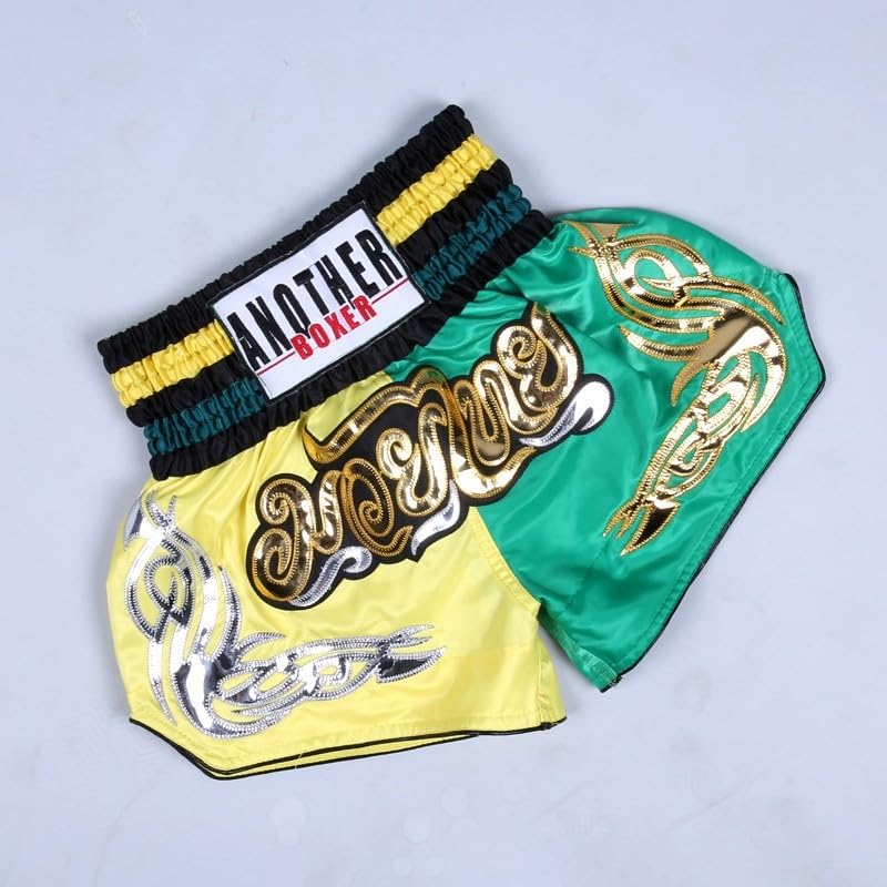 Unisexe Muay Thai Boxe Short AnotherBoxer MMA Kickboxing Combat Respirant (M Rouge+Blanc)