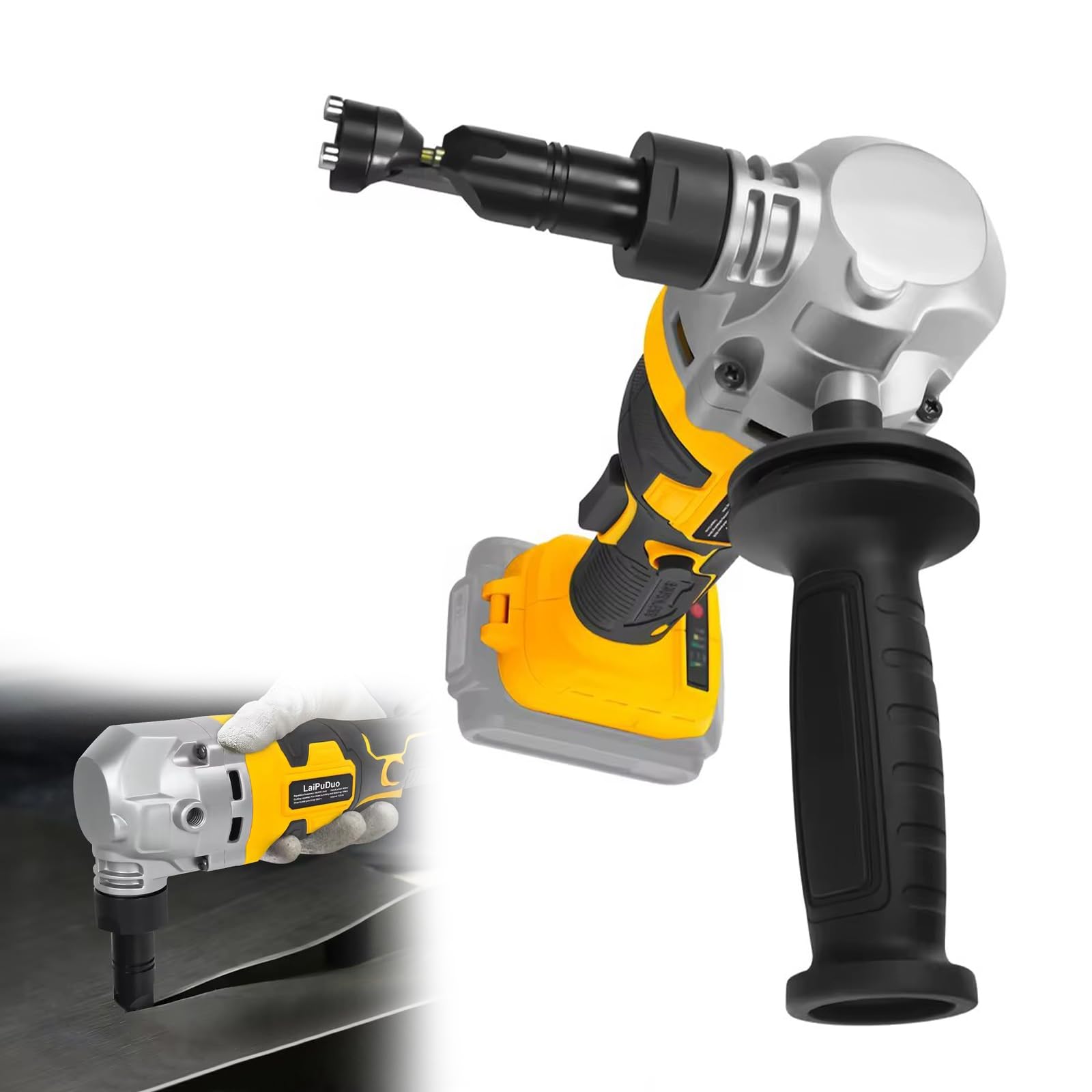 Cordless Metal Nibbler Compatible with De-Walt 20V Battery (No Battery), Brushless Electric Metal Shear with 3 Speed Adjustable Nibbler, 360° Rotating Nibbler Head for Tradespeople & DIY Projects