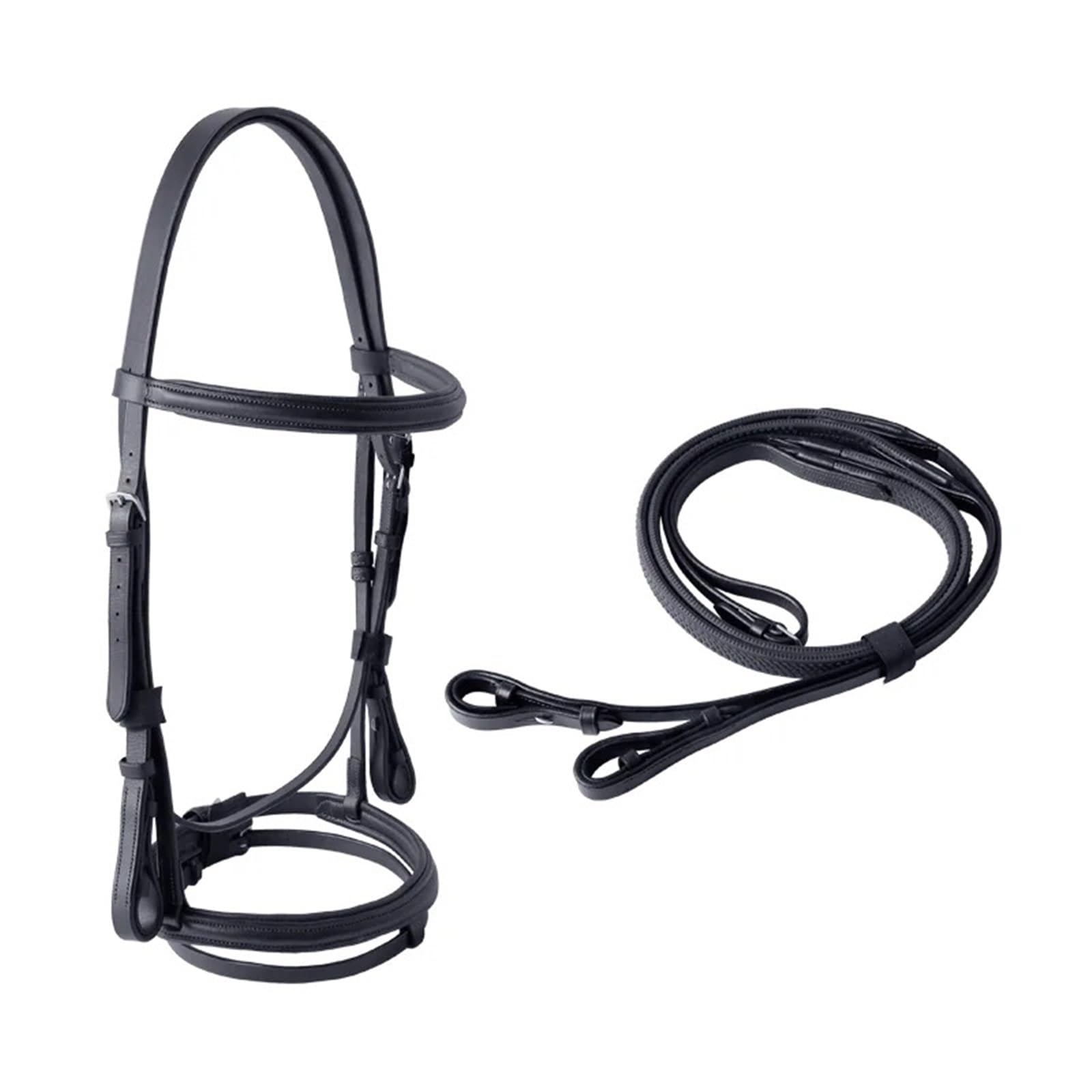 Equipaggiamento equestre Briglia for Cavallo da Equitazione Capezza for Cavallo Collare e redini for Testa di Cavallo Briglia Marrone Nera per Cavalli(Brown-L)