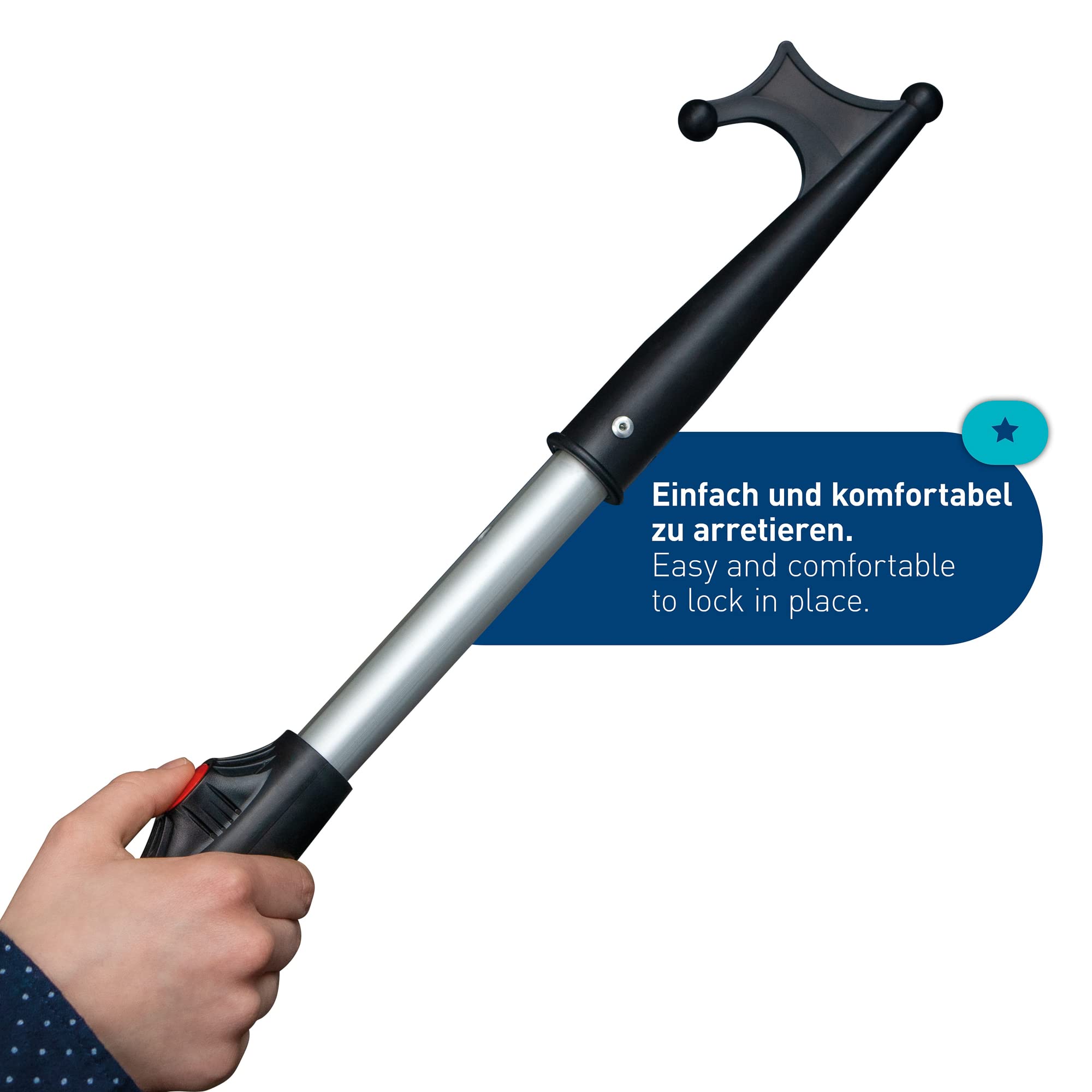 Sprenger Teleskop Bootshaken aus eloxiertem Aluminium I kompakt, arretierbar und ausziehbar, 110 – 177 cm, Ø 30 mm I schwimmfähig und seewasserbeständig