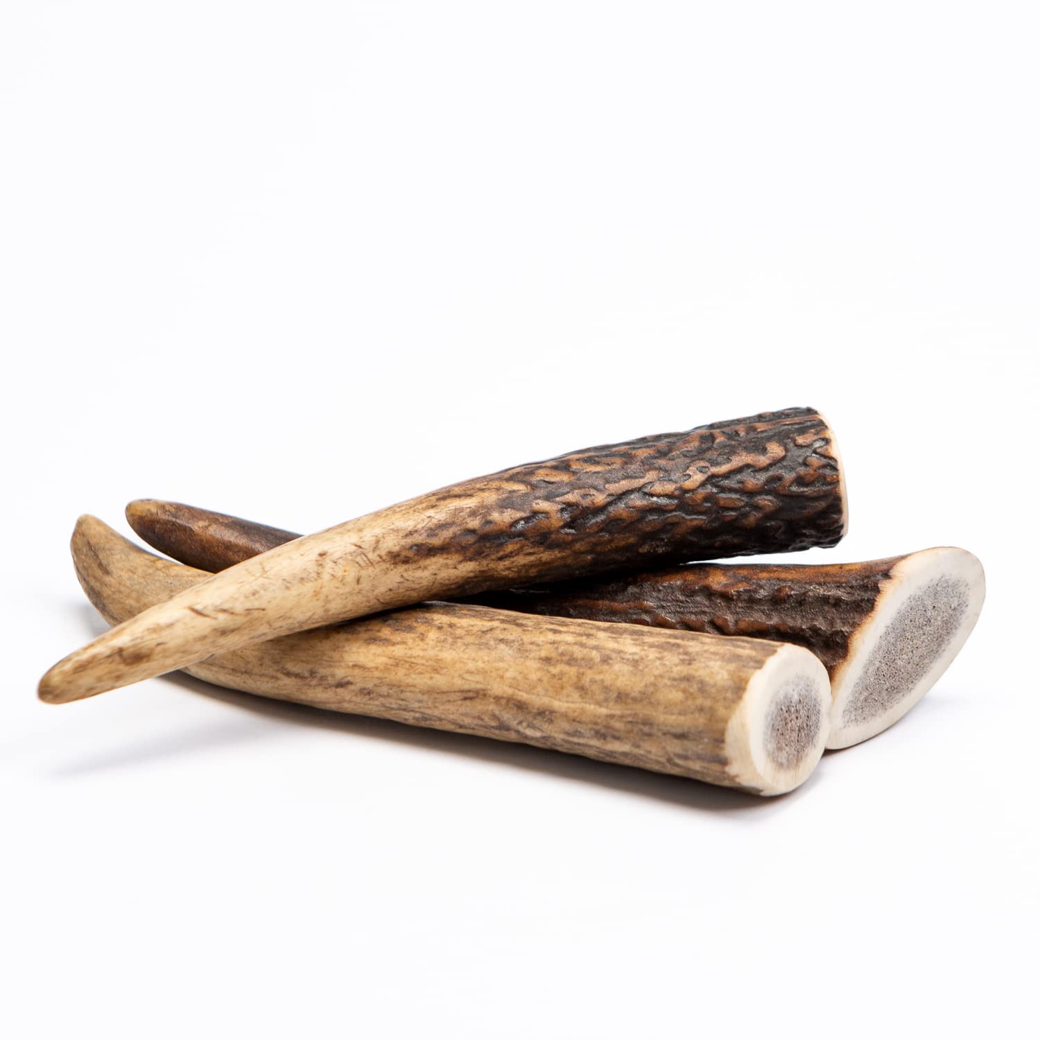 Premium Natural Deer Antlers For Dogs - Rich in Proteins & Minerals - Durable, Long Lasting Dog Chew for Dental Care, Teething, and Boredom - Hard S (50-75g), pack of 3