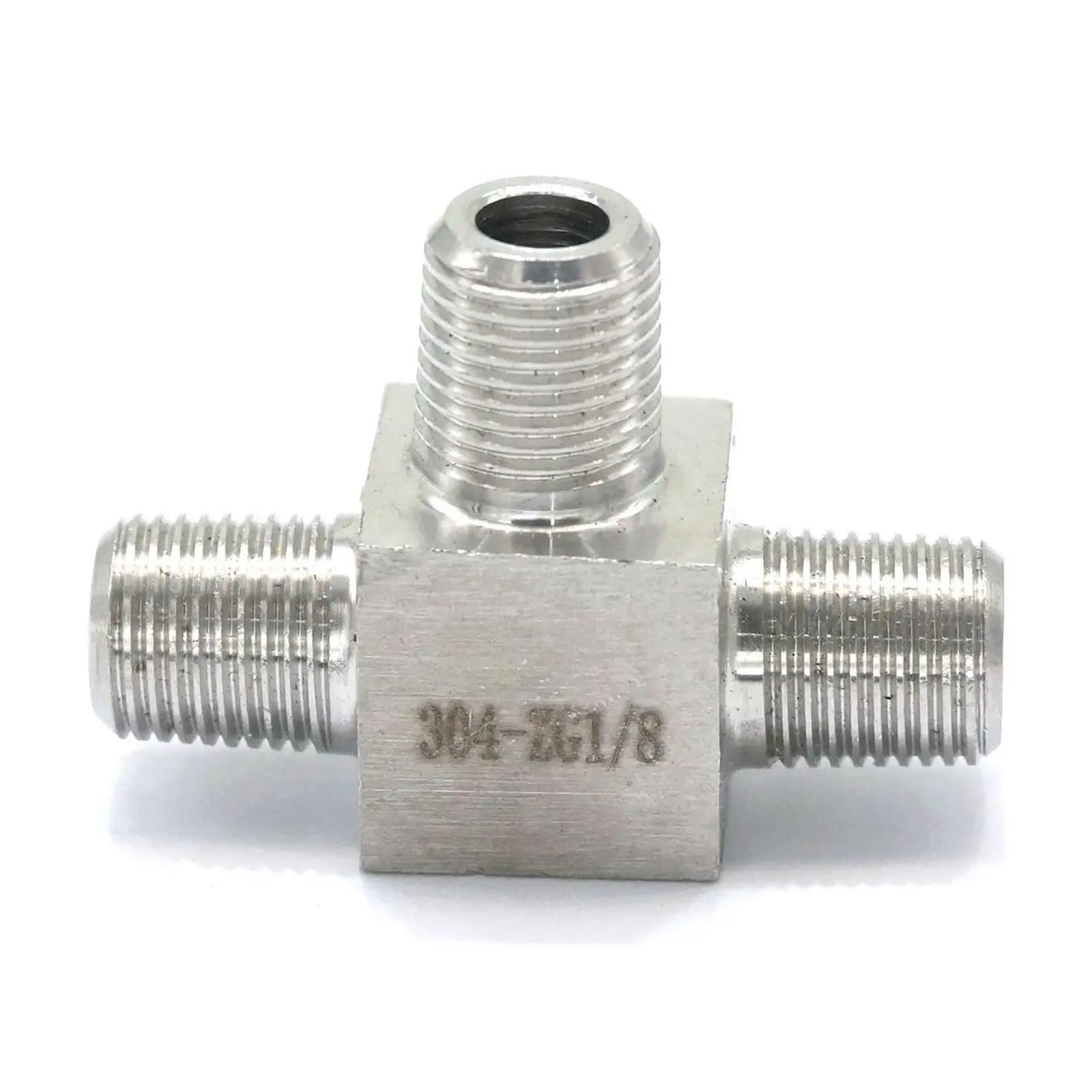 Icxlpmc Men's One Color Equal 1/8" Bspt Threaded Tee 3 Way 304 Stainless Steel Pipe Fitting Connector Max Pressure 2.5 Mpa