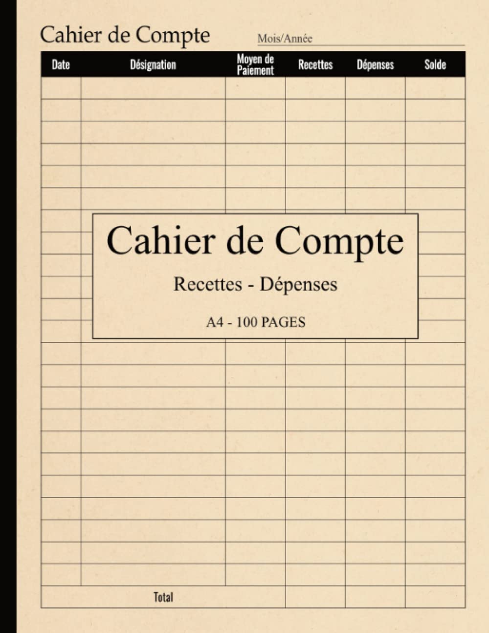 Piqûre position de compte Exacompta 950E registre comptable vertical - 3