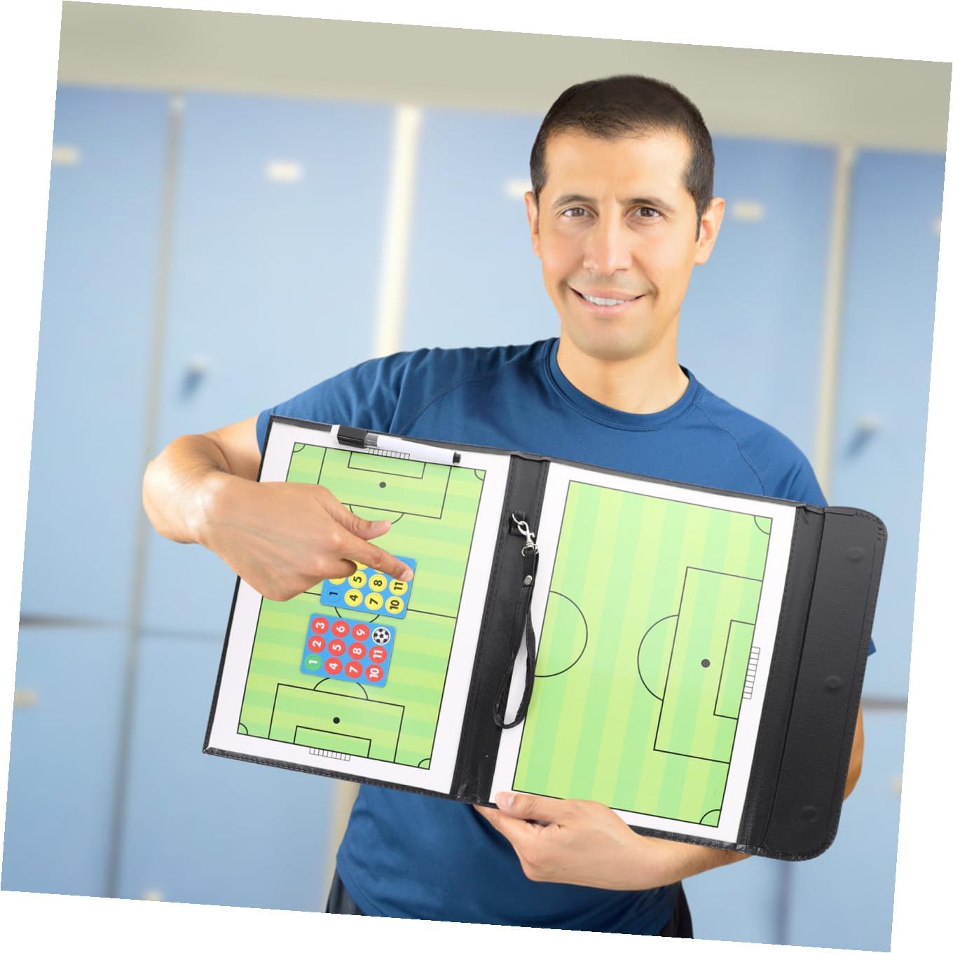 Lurrose Soccer Tactical Planning Board 3-fold Dry Erase Training Match Coaching Board for Football Practice and Competition