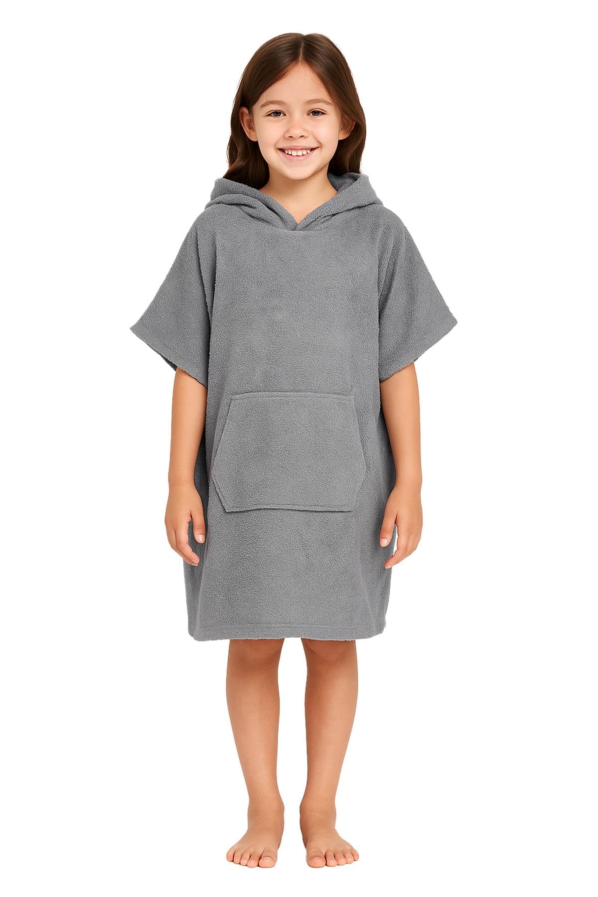 Bathrobe 100% Cotton Hooded Towelling Dressing Gown Unisex 2-13 Years