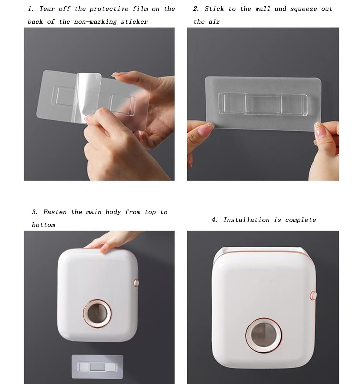Portarrollos de Papel higiénico con Estante y cajón, dispensador de Papel higiénico Adhesivo de Pared, dispensador de Papel higiénico a Prueba de Humedad