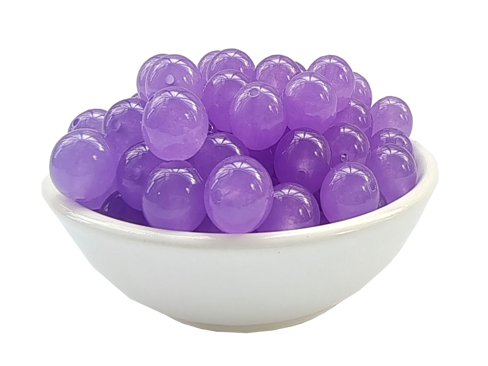 Stone Beads 8mm 100pcs Light Purple Chalcedony Beads Round Loose Gemstones Beads for Bracelet Necklace Jewelry Making (8mm, 60829 Light Purple