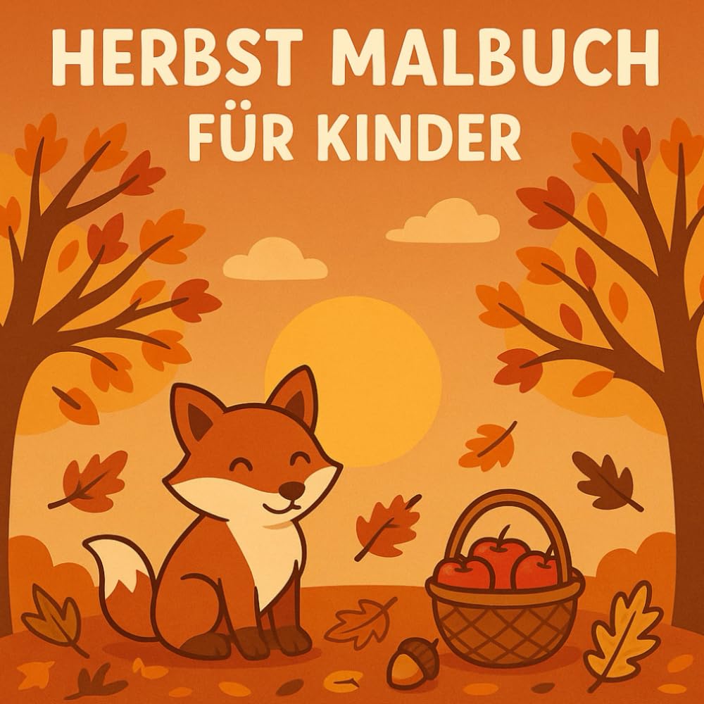 Herbst Malbuch für Kinder mit lustigen Minigedichten | 30 lustige, einfache und große Bilder + Gedichten, die zum lachen bringen.
