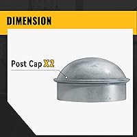 Vista 7 de VIVIDA Tapas de poste de enlace de cadena de 4 pulgadas, tapas de poste de valla galvanizadas, para tubo de 4 pulgadas de diámetro exterior, piezas