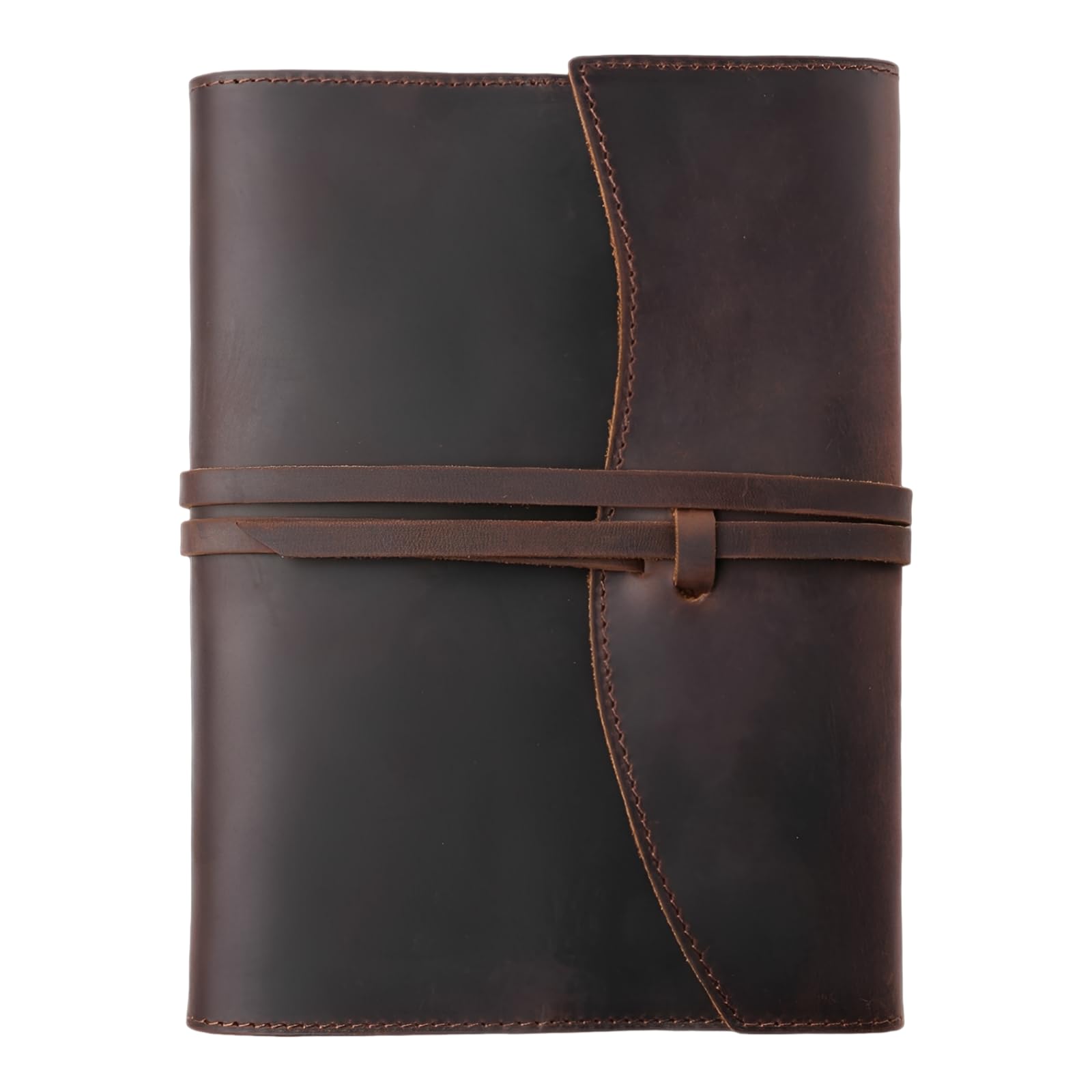 Copertina per bibbie in vera pelle, formato A5, color caffè, chiusura di facile accesso, chiusura a cintura, finitura artigianale, regalo per lettori di bibbie, adatta per libri A5