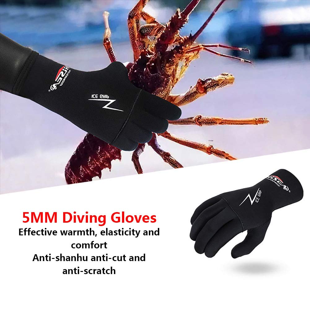WYYHAA 3/5Mm Men Women Neoprene Wetsuit Gloves, Surfing Scuba Diving Gloves Anti-Scratch Wetsuit Snorkeling Gloves High-Stretch,3mm,L