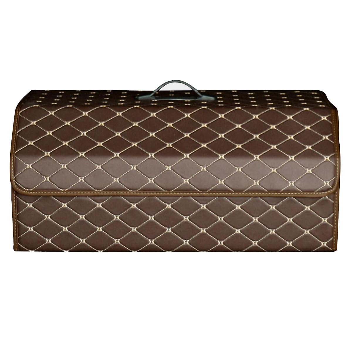 Trunk Organiser Storage for MG MG4 EV XPower 2023 2024, Car Trunk Storage Box Leather Durable Foldable Car Boot Tidy Box Accessories,Brown-XL-66X32X30CM