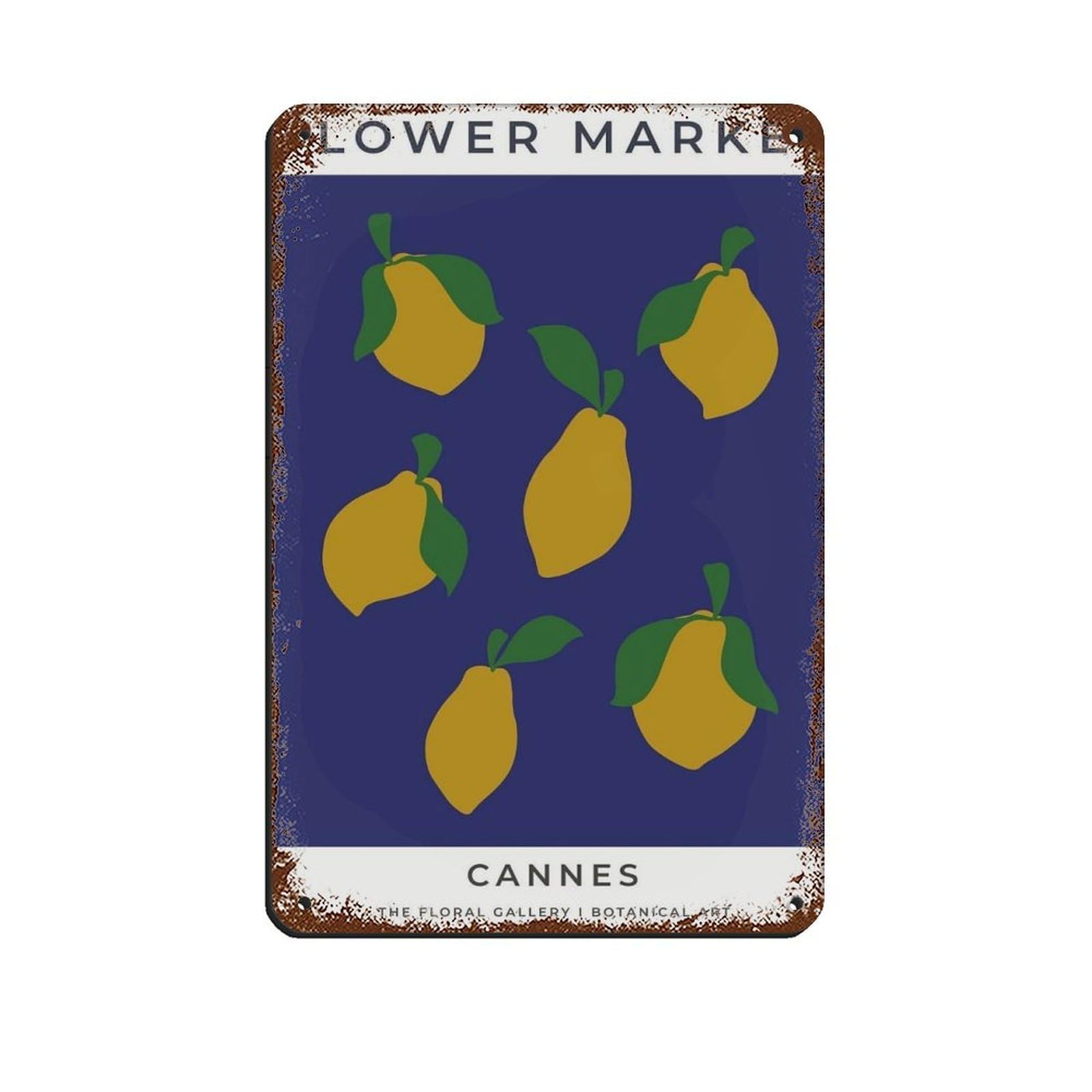 Cannes Travel Poster, Abstract Flower Poster Retro Poster Metal Tin Sign Chic Art Retro Iron Painting Bar People Cave Cafe Family Garage Poster Wall Decoration 8x12inch(20x30cm)