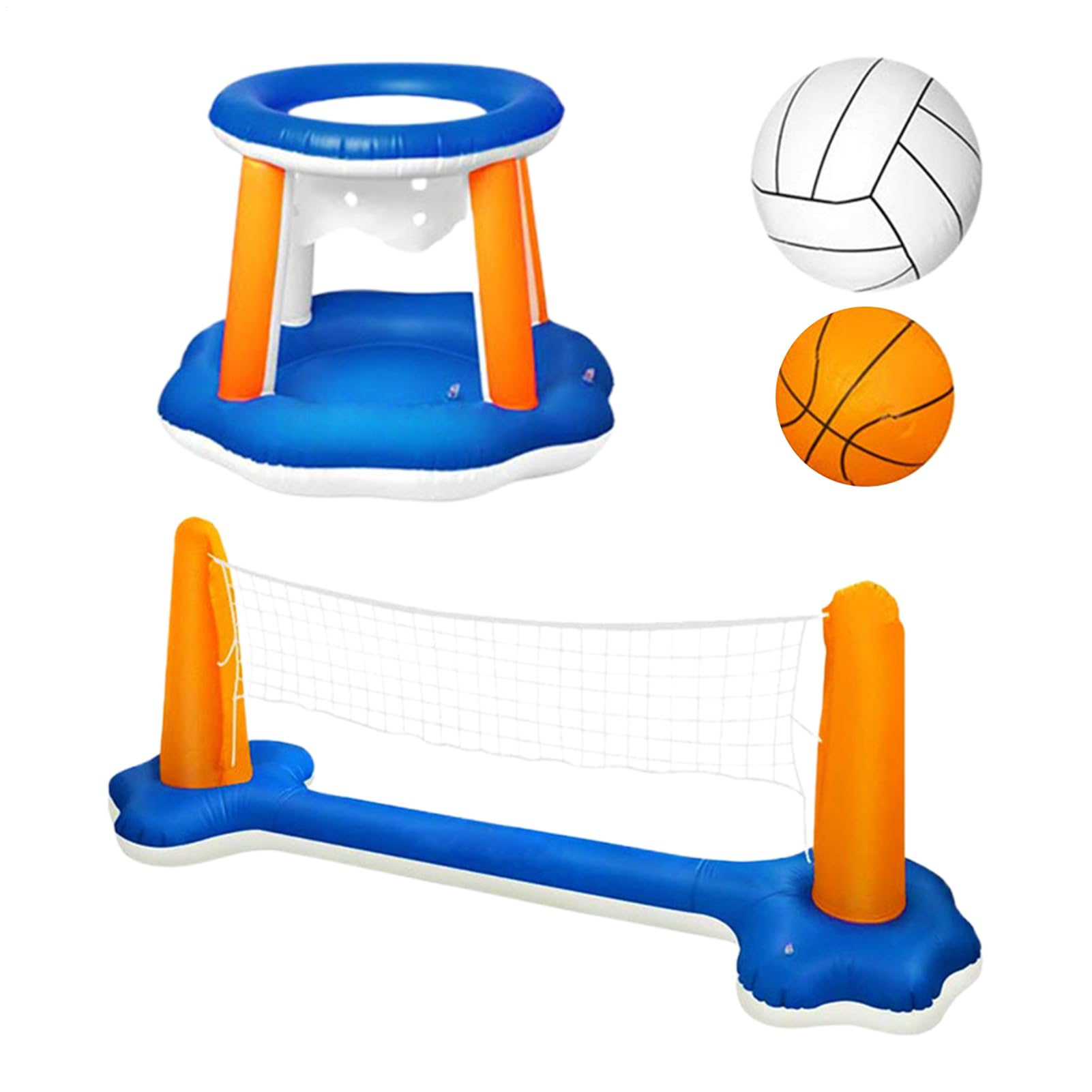Ensemble de volleyball de piscine, jeu de jouets de jeu de baignade flottants, jouet à balle extérieure réglable, 28x28x9cm, filet réglable, facile à installer, parfait pour les adultes et la famille