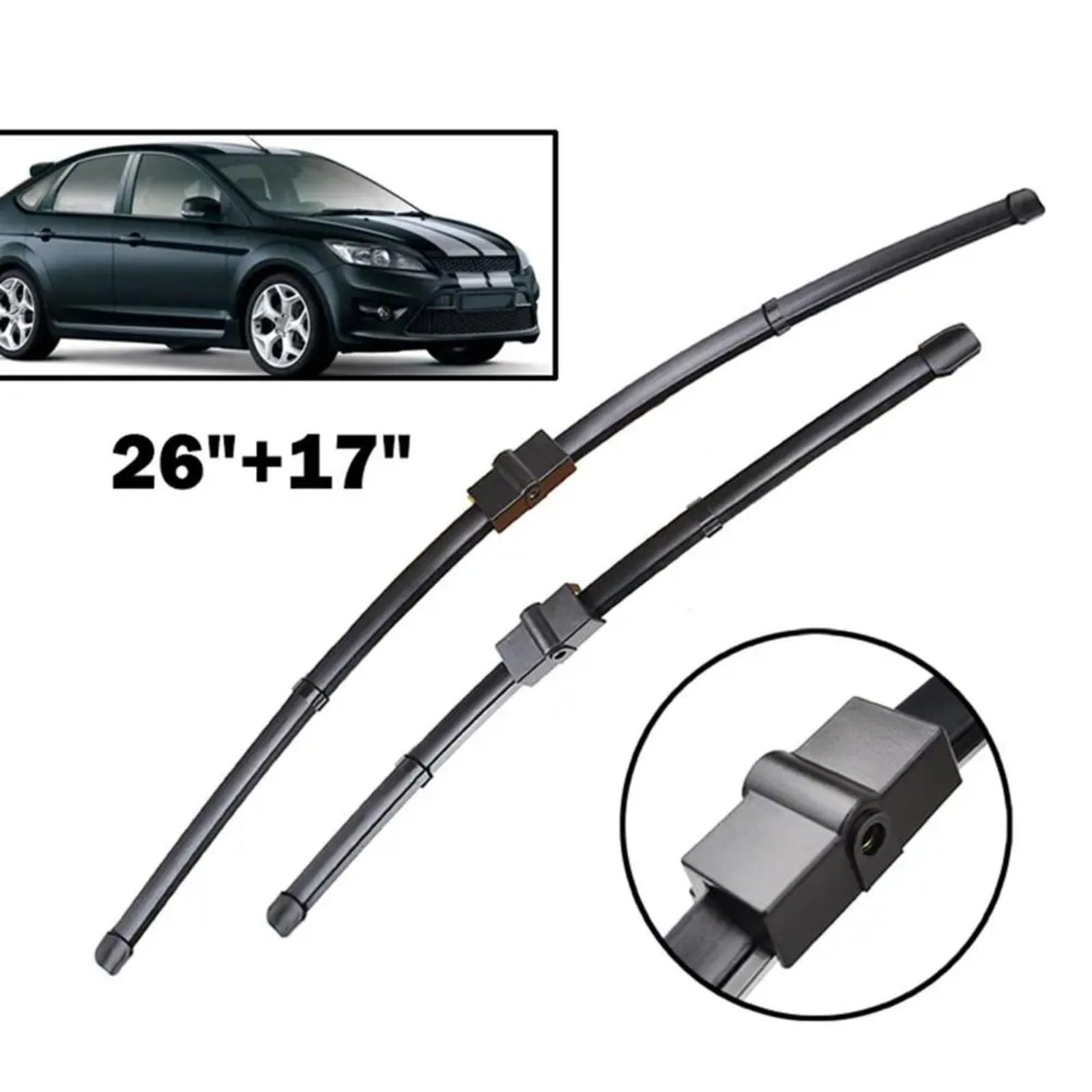 Auto Scheibenwischer Für Ford Für Focus MK2 2004-2011 | Scheibenwischer-Set vorne Ersatzblätter 2 Stück 26Zoll 17Zoll